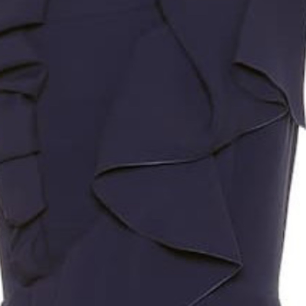 Elegant  Navy DELPOZO
Ruffled crêpe midi dress - Picture 7 of 9